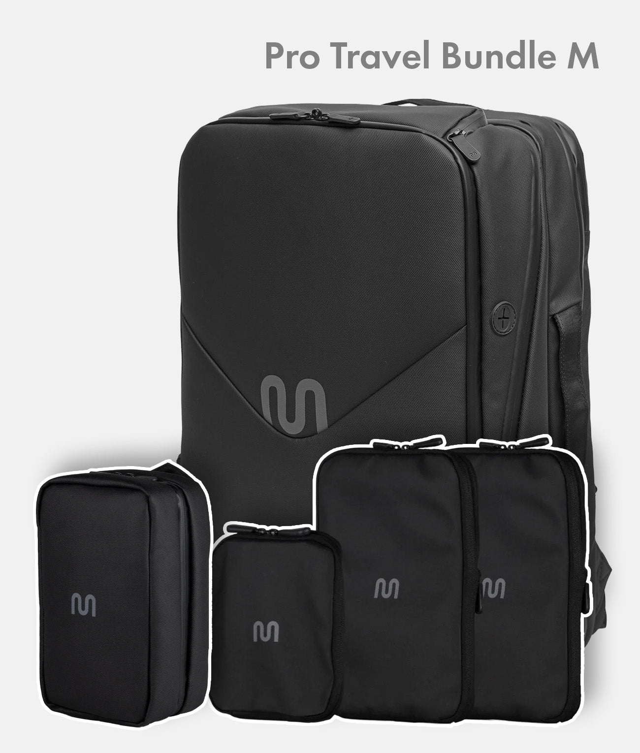 Pro Travel Bundle M – Travel Backpack Pro + Packing Cubes + Toiletry Bag